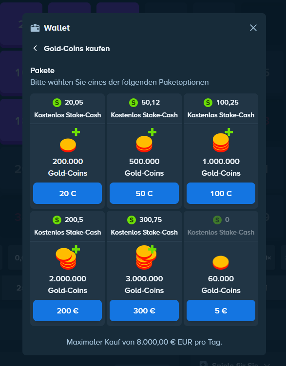 Gold Coins Stake Eu